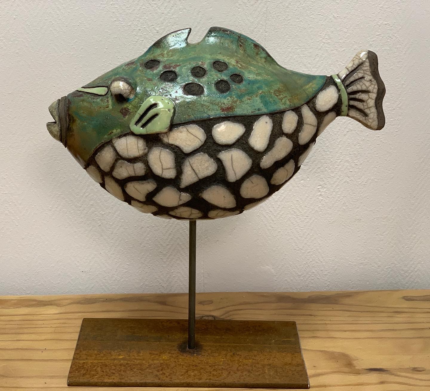 Sculpture Raku poisson 