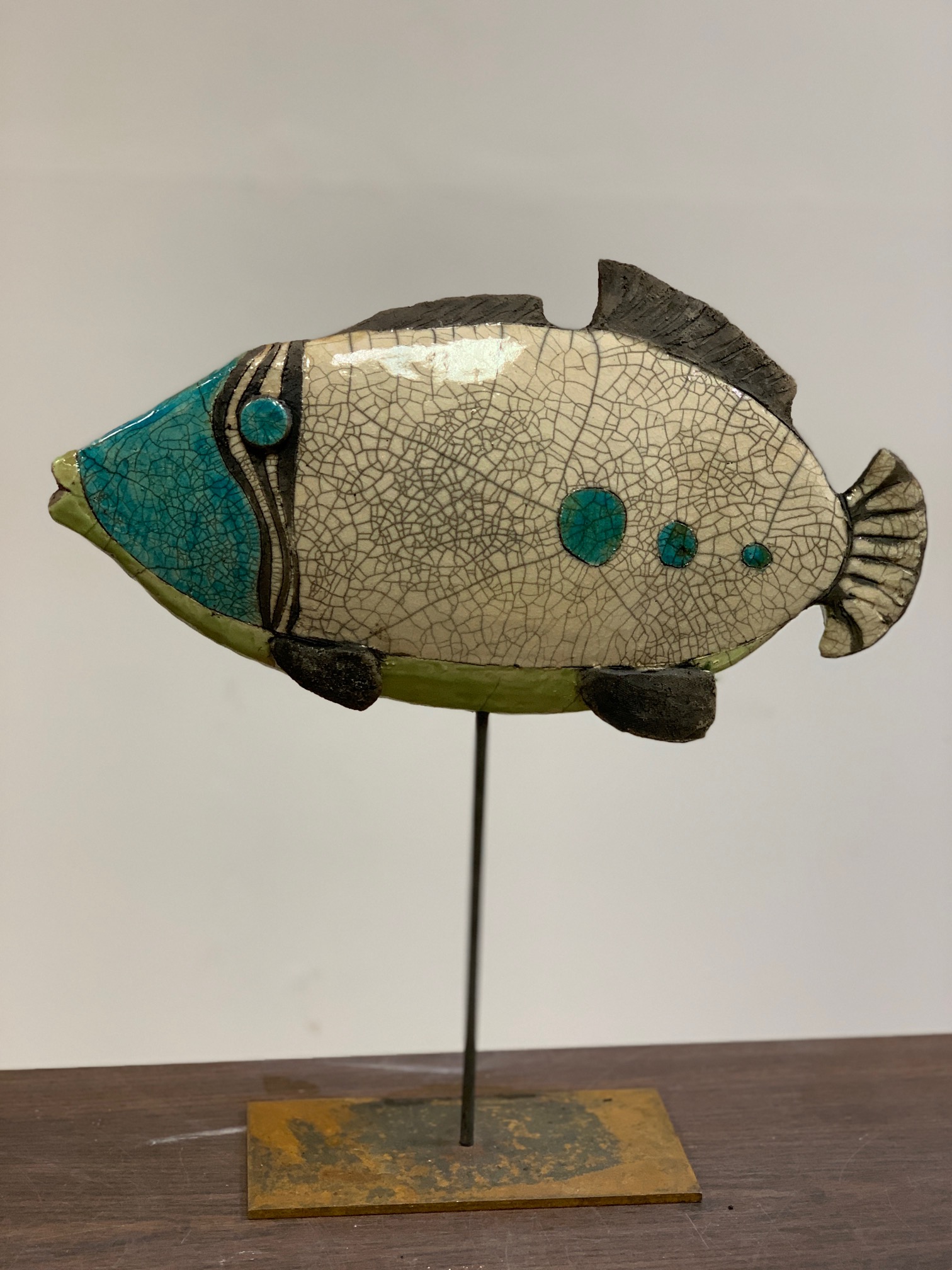 Sculpture Raku poisson 